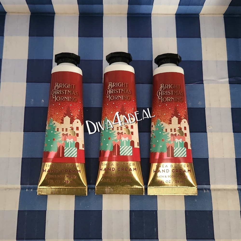 3x Bath & Body Works BRIGHT CHRISTMAS MORNING 1oz Mini Hand Cream